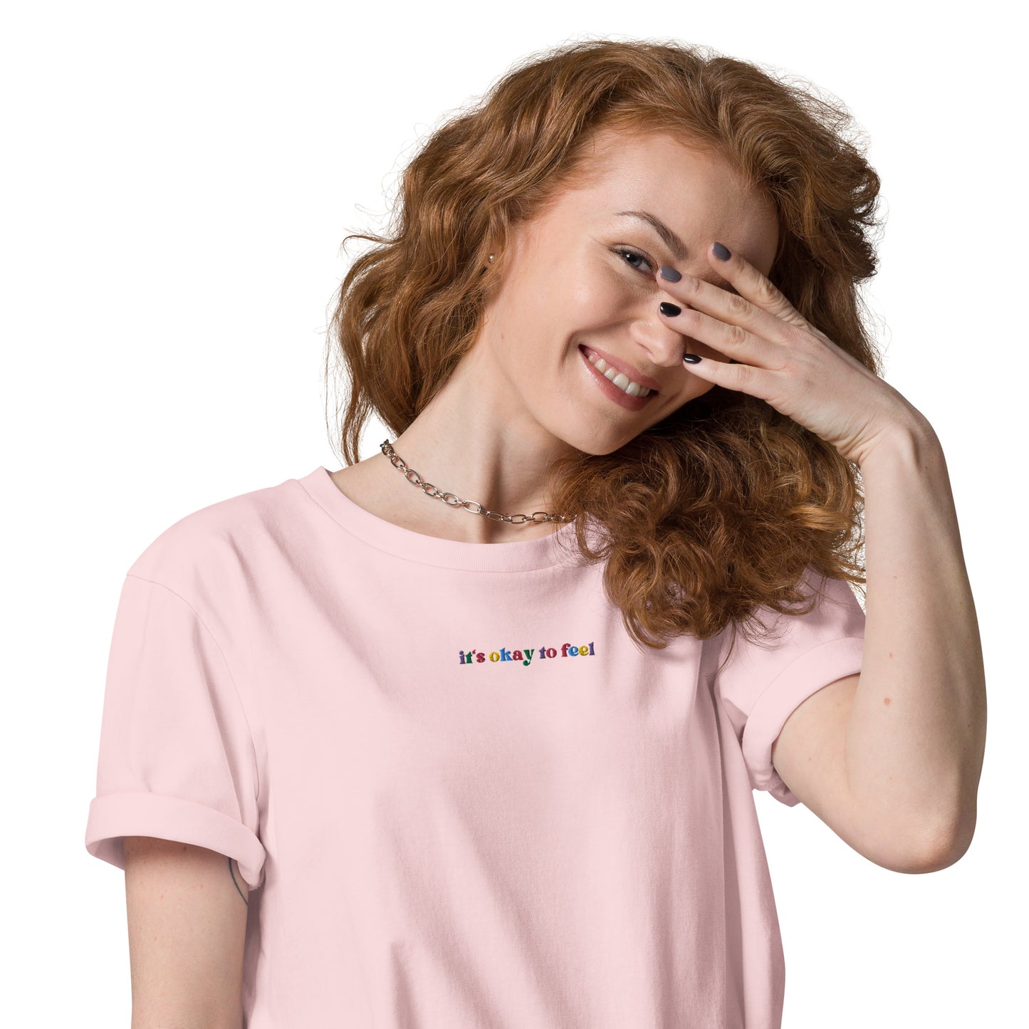 it's okay to feel™ Organic Colorful Embroidered Tee